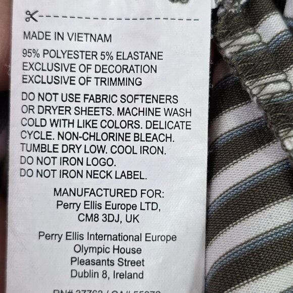 Mens Callaway Opti Dri Green White Striped Polo Shirt Short Sleeve Polyester XL - Picture 4 of 8